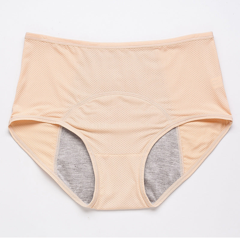 Large Size 10 Mesh Breathable Pre and Post Period Leakage Prevention Physiological Pants Medium and High Waisted Women's Panties