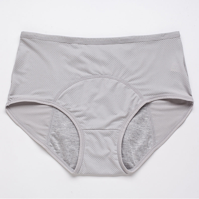 Large Size 10 Mesh Breathable Pre and Post Period Leakage Prevention Physiological Pants Medium and High Waisted Women's Panties