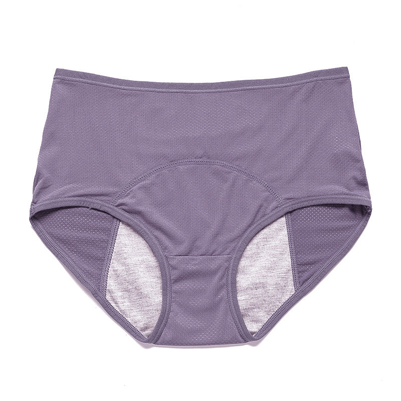 Large Size 10 Mesh Breathable Pre and Post Period Leakage Prevention Physiological Pants Medium and High Waisted Women's Panties
