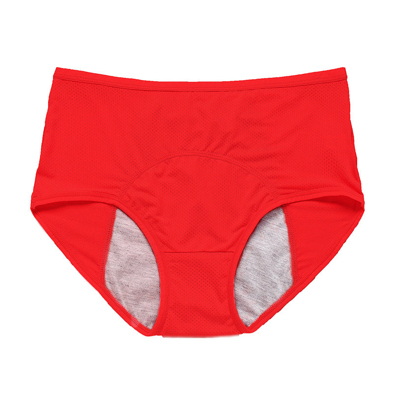 Large Size 10 Mesh Breathable Pre and Post Period Leakage Prevention Physiological Pants Medium and High Waisted Women's Panties
