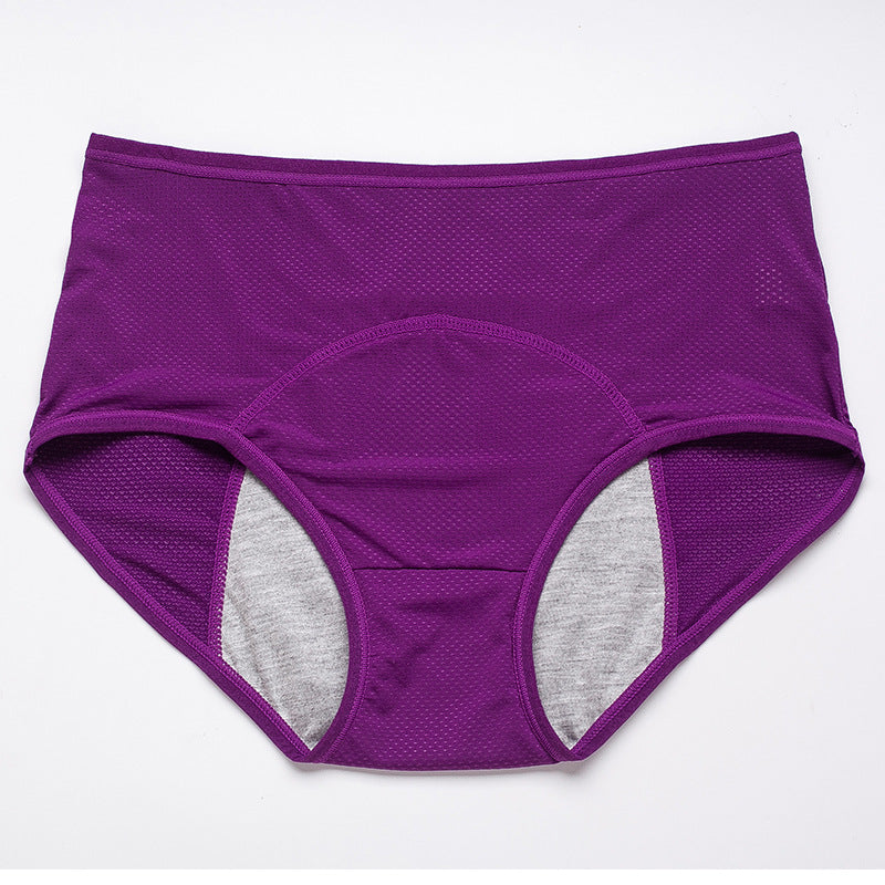 Large Size 10 Mesh Breathable Pre and Post Period Leakage Prevention Physiological Pants Medium and High Waisted Women's Panties