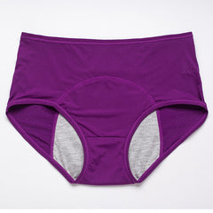 Large Size 10 Mesh Breathable Pre and Post Period Leakage Prevention Physiological Pants Medium and High Waisted Women's Panties