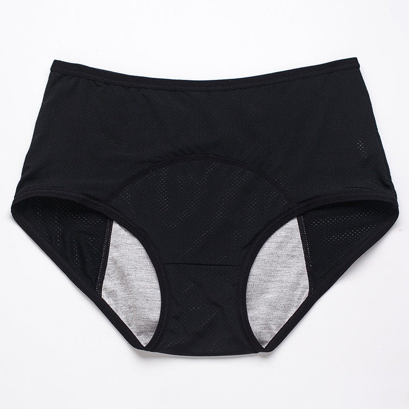 Large Size 10 Mesh Breathable Pre and Post Period Leakage Prevention Physiological Pants Medium and High Waisted Women's Panties