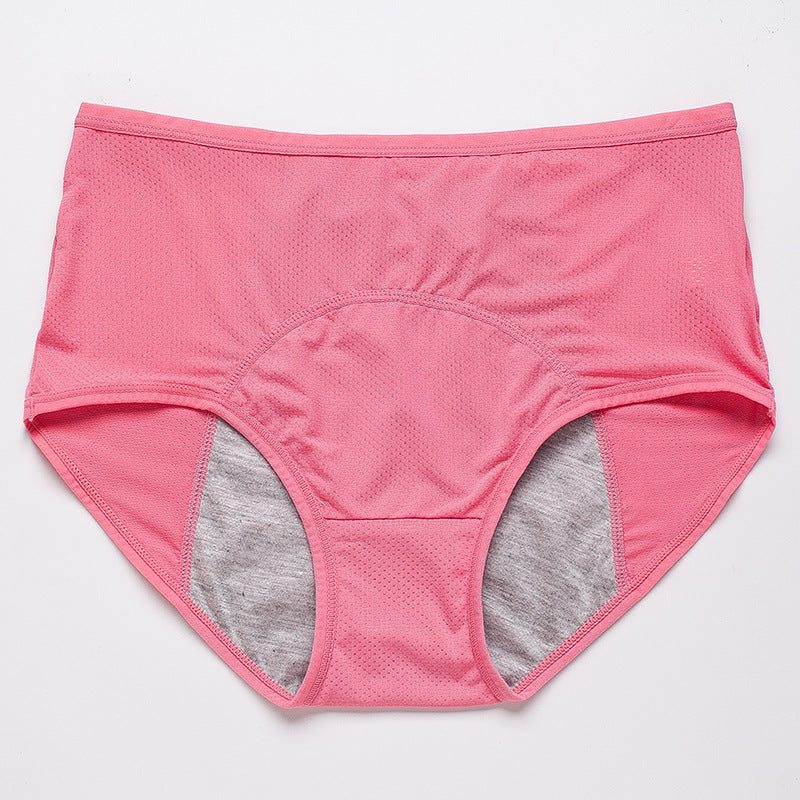 Large Size 10 Mesh Breathable Pre and Post Period Leakage Prevention Physiological Pants Medium and High Waisted Women's Panties