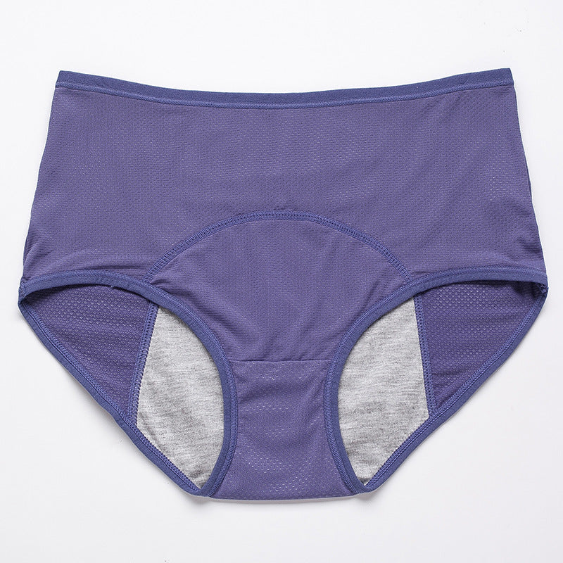 Large Size 10 Mesh Breathable Pre and Post Period Leakage Prevention Physiological Pants Medium and High Waisted Women's Panties