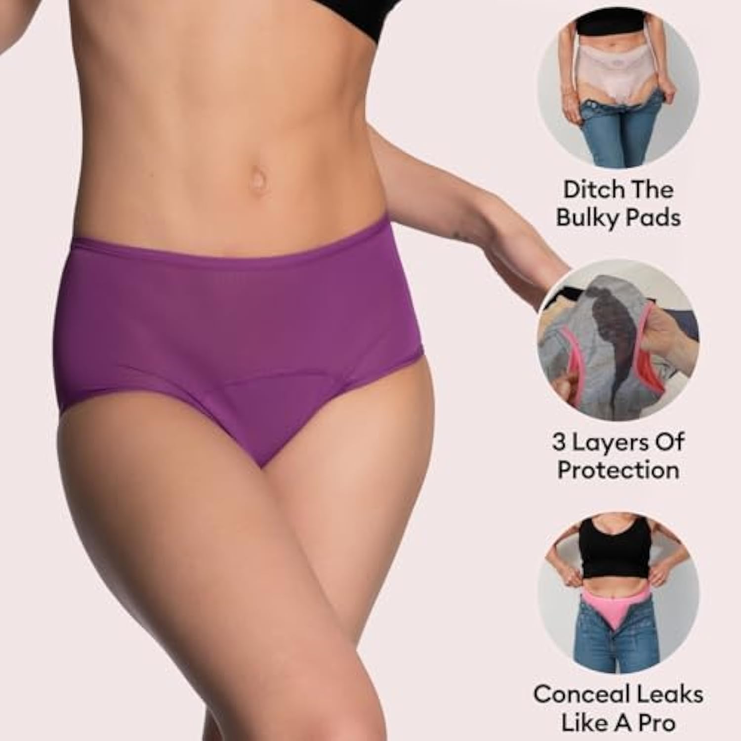 Leakproof Underwear - Leakproof Panties for Women Over 60s With Incontinence 5-pack